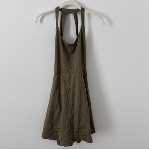 Halara Olive Green Halter Dress Skort